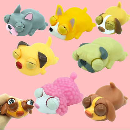 Creative Funny Eyeball Burst Squeeze  Eye Toy   Love sleeping dogs Pinch Toys Adult Kids Stress Relief Fidget Toy  Doll Toy
