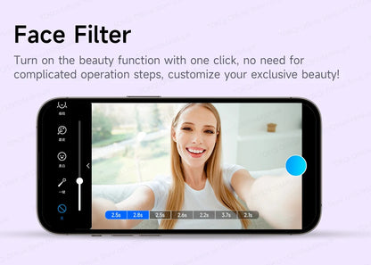 C22 AI Face Tracking Handheld Gimbal Stabiliser 360° Rotation Shoot Selfie Stick Tripod for Mobile Phone, 1/4'' Screw for Camera