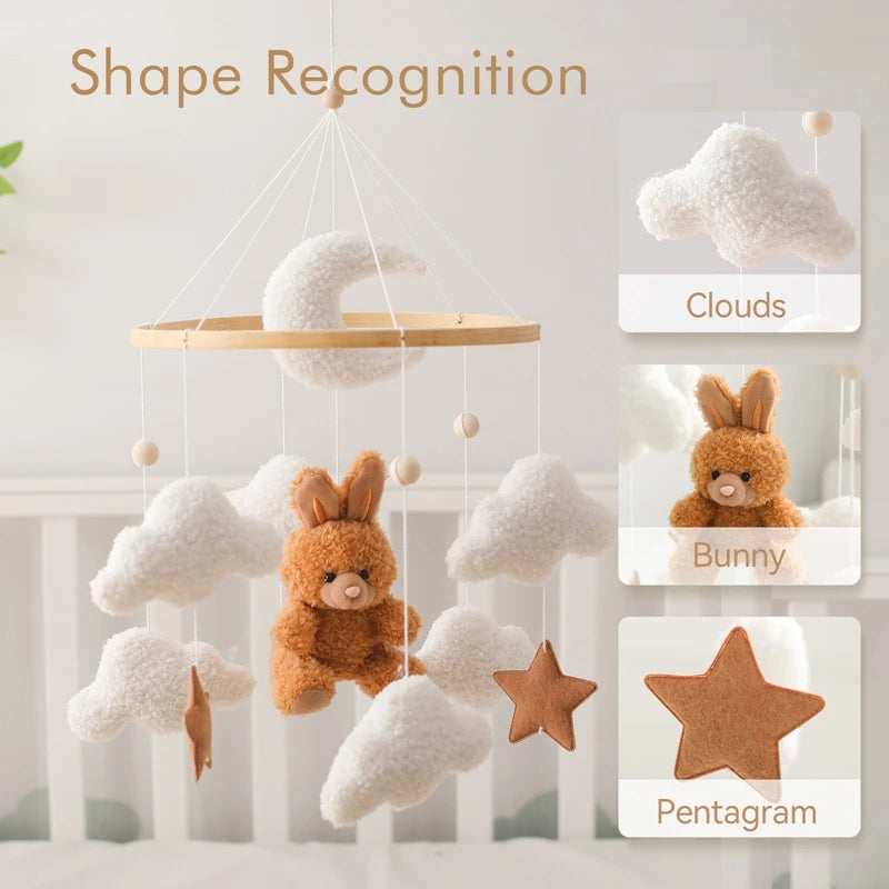Baby Crib Mobile Bed Bell Toys Musical Rattle Educational Toys Bed Bell Newborn Mobile Bed Bell Bracket Baby Hanging Toys Holder