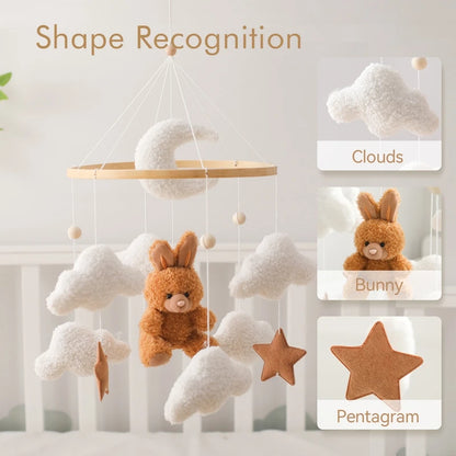 Baby Crib Mobile Bed Bell Toys Musical Rattle Educational Toys Bed Bell Newborn Mobile Bed Bell Bracket Baby Hanging Toys Holder