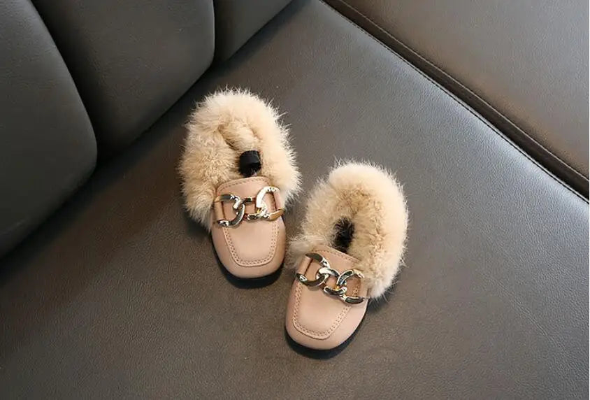 Kids Winter Slippers - Luxury Fur Lined Non-Slip Indoor Boots for Boys & Girls
