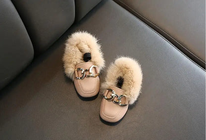 Kids Winter Slippers - Luxury Fur Lined Non-Slip Indoor Boots for Boys & Girls