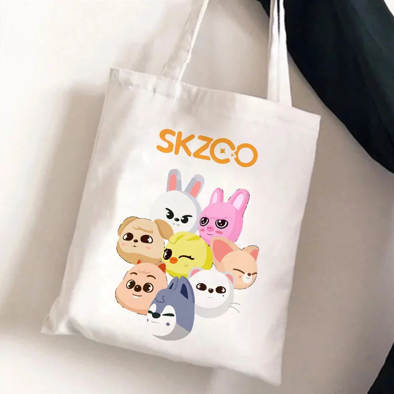 Stray Kids Skzoo Peripheral printed canvas Bag Student Casual women's hand bag shoulder bag