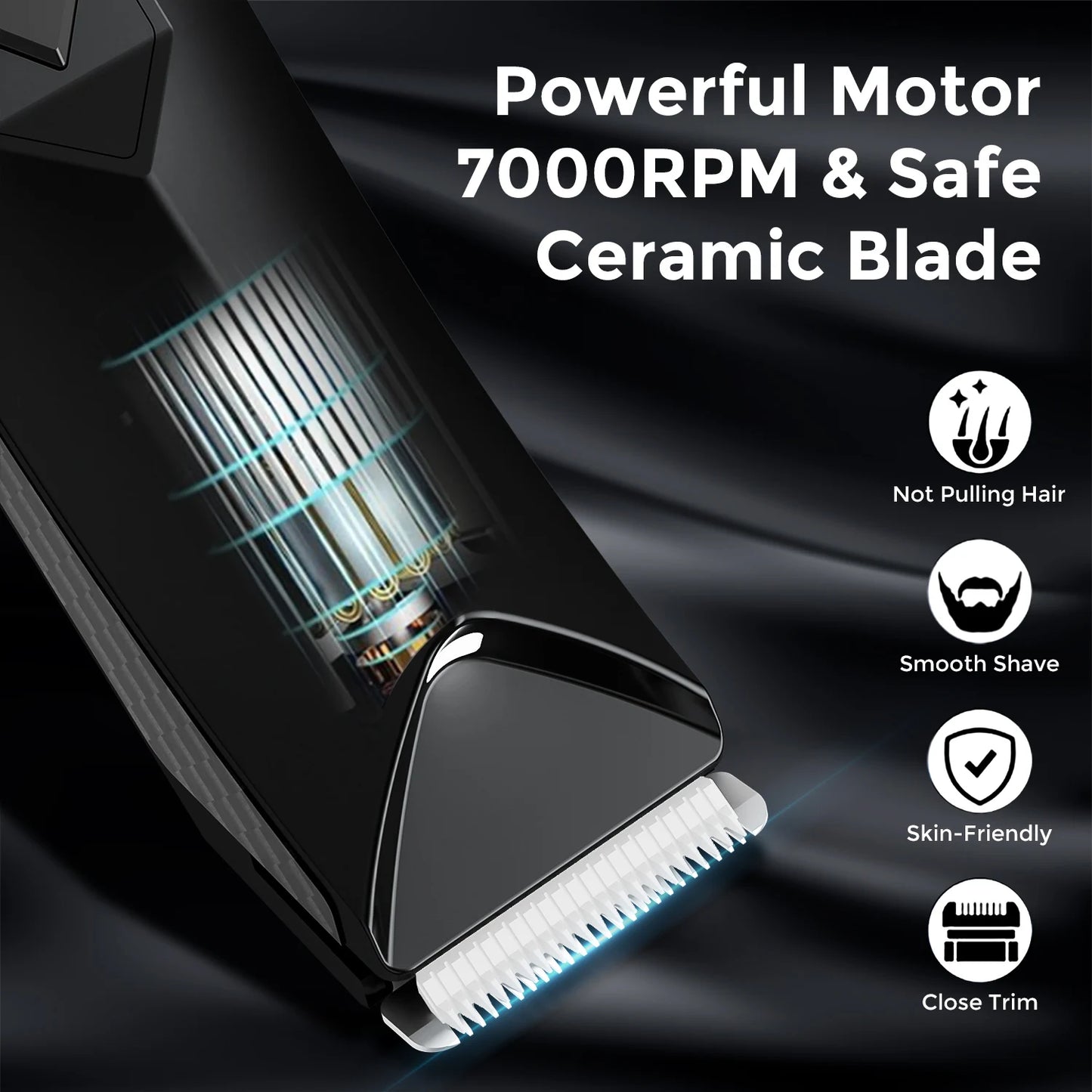 Sejoy T8S Electric Groin Hair Trimmer for Men,Rechargeable Body Groomer & Pubic Waterproof Body Hair Clippers