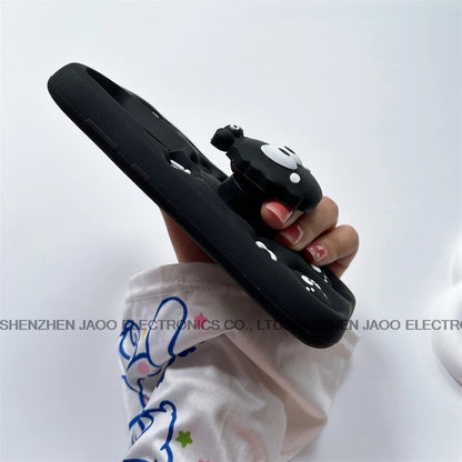 3D Black briquettes Grip Tok Holder Silicon Soft Phone Case For Samsung Galaxy S25 Ultra S24 S23 Ultra S21 FE