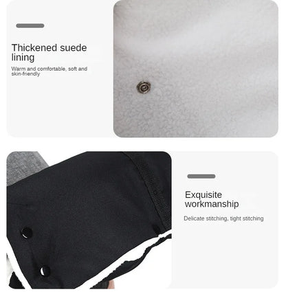 Baby Stroller Gloves Waterproof Warm Winter Antifreeze Mittens With Tissue Phone Bag Transparent Can Be Touch Screen