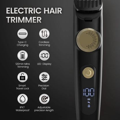 Sejoy Electric Hair Clipper,Rechargeable Hair Trimmer,IPX7 Waterproof,Adjustable Speed Barber Clippers For Men Professional