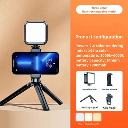 Portable LED Selfie Light for iPhone Samsung iPad Mobile Phone Laptop Clip Rechargeable Flash Fill Photo Video Photography Lamp