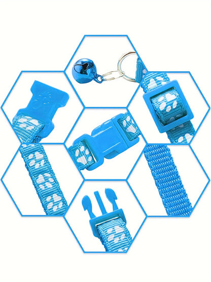 Fashion Pet Cats Collar Colorful Pattern Cute Bell Adjustable Collars For Cats Kitten DIY Ring Necklace Pet Accessories