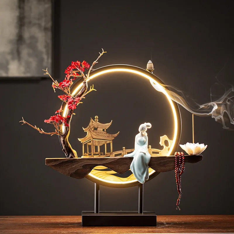 Hot Sell Backflow Incense Burner Home Decor Light Circle for Zen Yoga Meditation home fragrance Aromatherapy Festival Gift