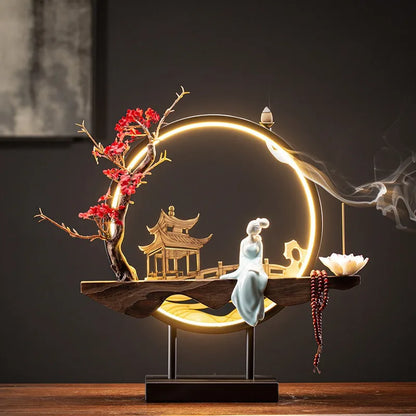 Hot Sell Backflow Incense Burner Home Decor Light Circle for Zen Yoga Meditation home fragrance Aromatherapy Festival Gift