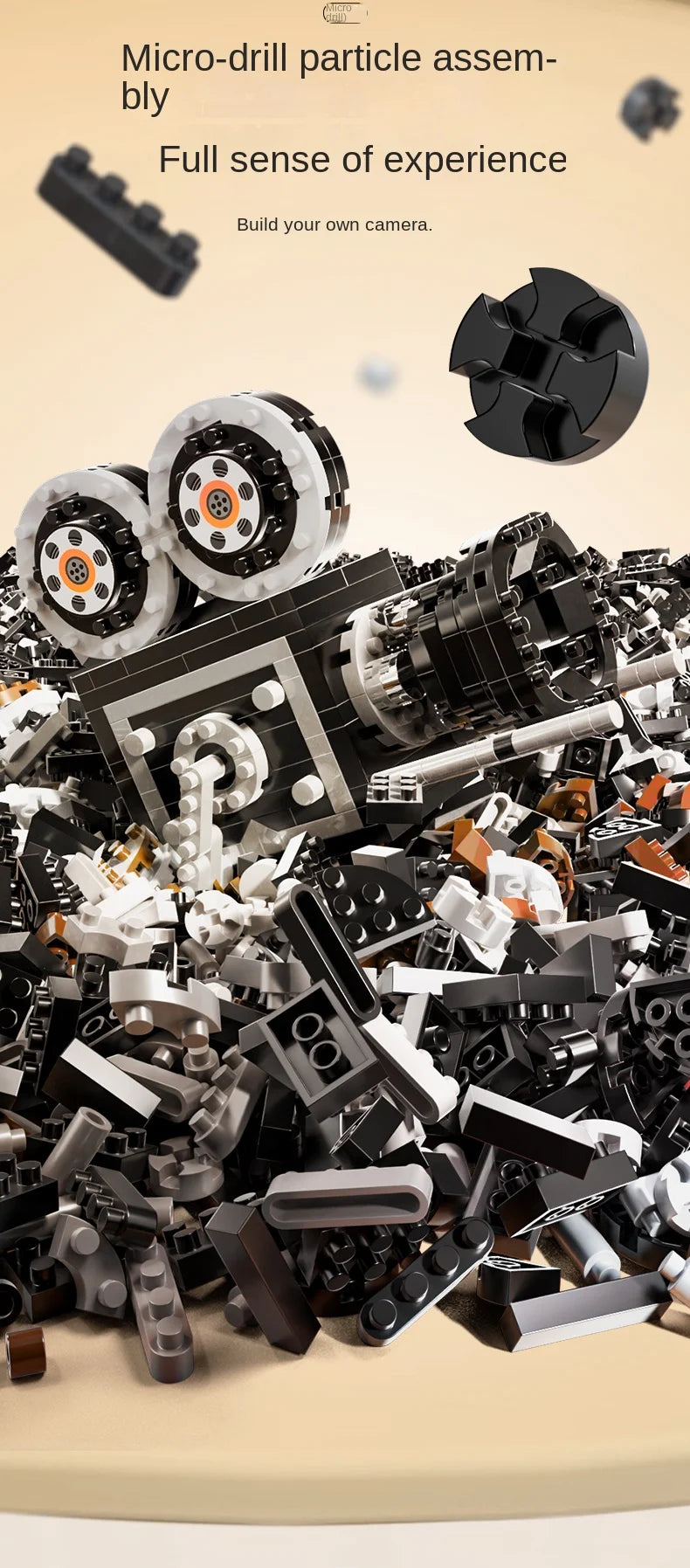 Vintage Model Mini Building Block 802pcs  Retro Camera Adults Collection Ornaments IDEAS Series Toys Girl Birthday Gifts