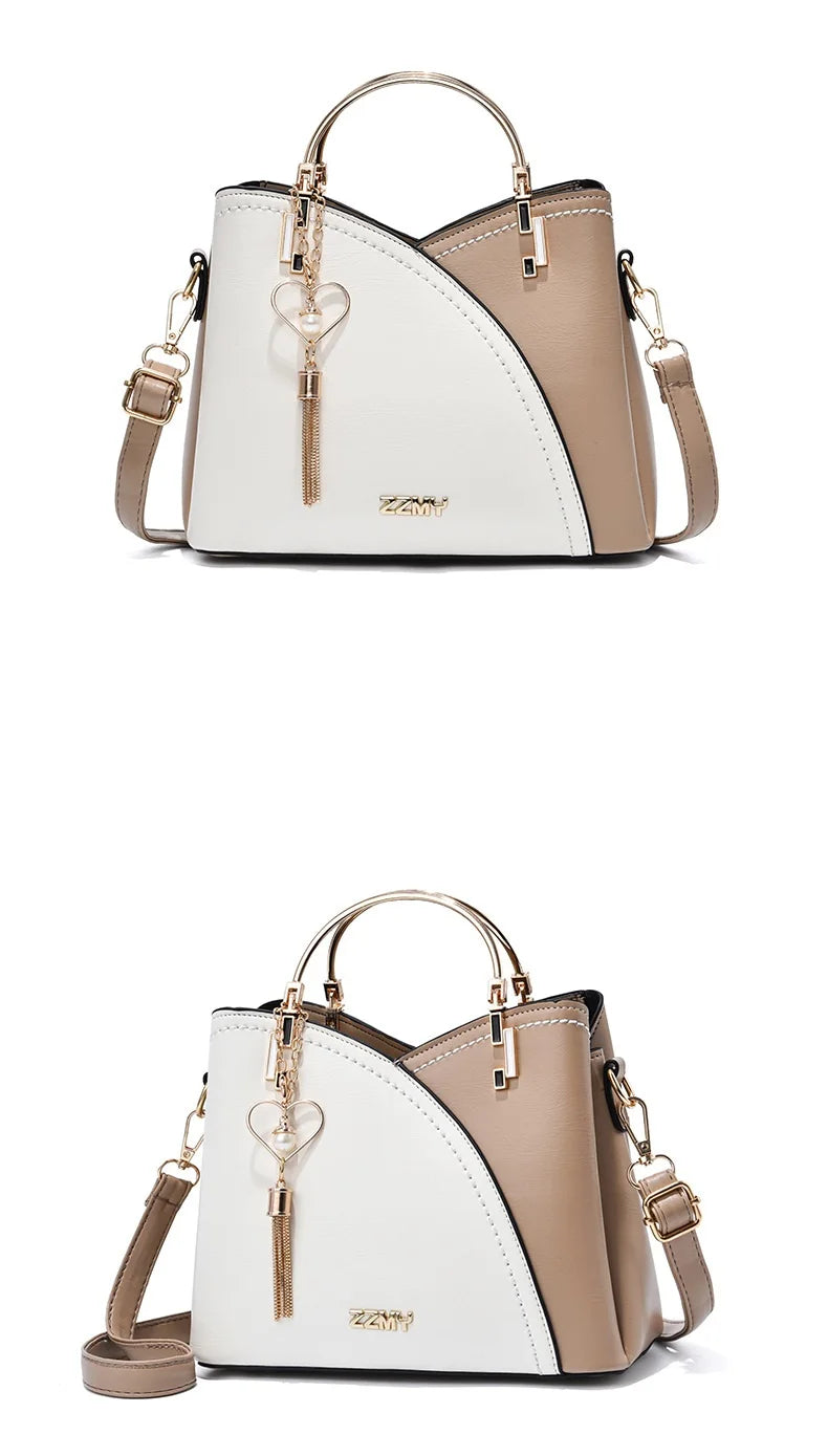 Fashion Women's Bag PU Handbag Retro Style Large Capacity Fashion Shoulder Crossbody Bag Ladies Leather Commuter Bag Shopping