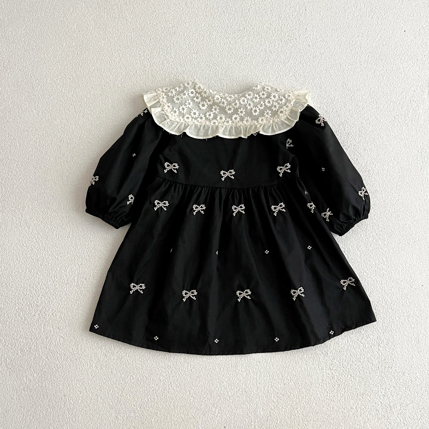 Autumn 0-6Yrs Girls Princess Dress Baby Girl Clothes Clothes Butterfly Collar Baby Girl One Piece Clothes Embroidery Kids Dress