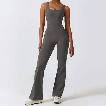 Women's Sexy Yoga Jumpsuit - One Piece Workout Tracksuit with Push Up Support