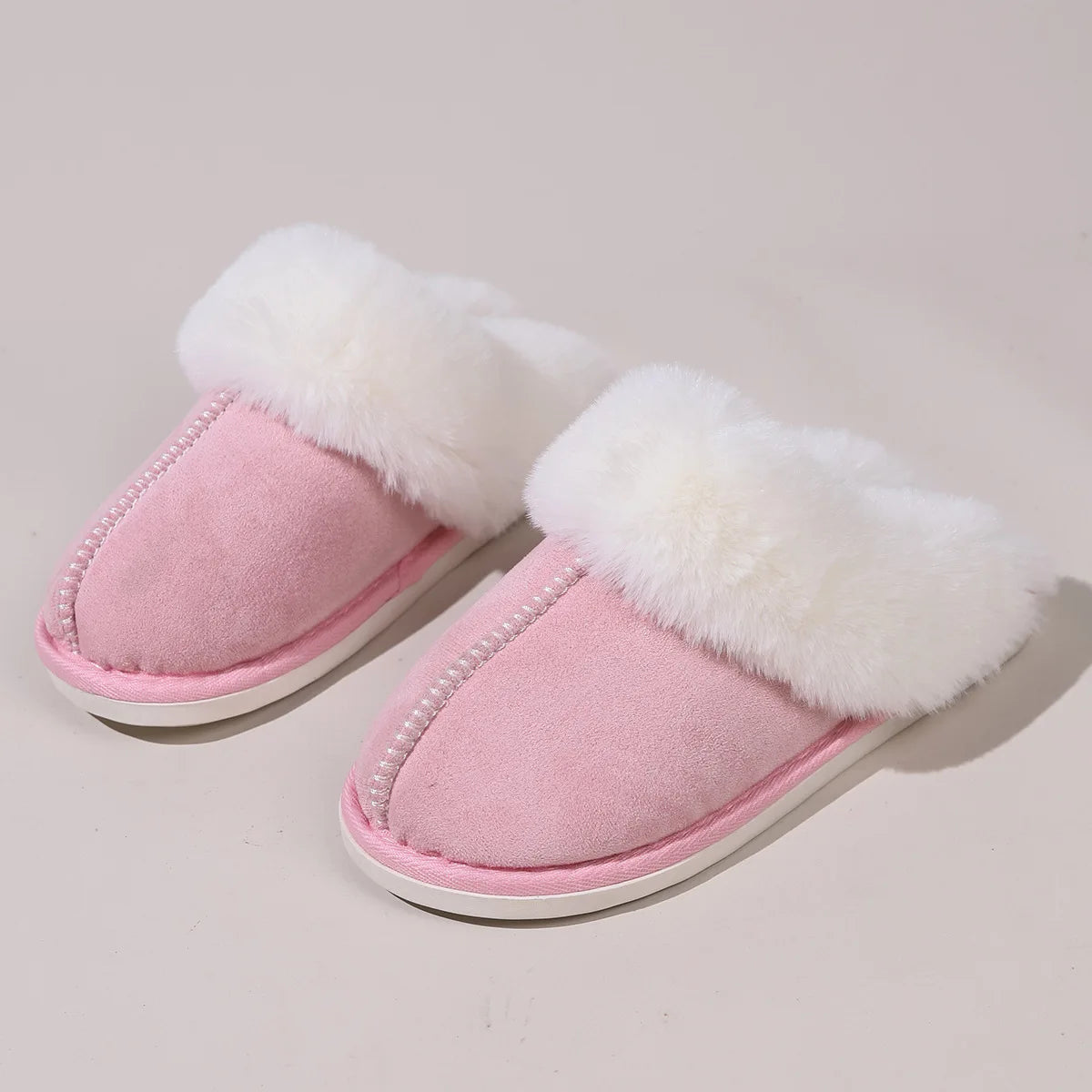 Furry Home Slippers Women 2024 Winter Designer Shoes Ladies Flats Casual Warm Plush House Fur Slides Couple Footwear Large Size