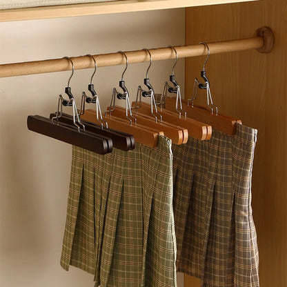 5/10PCS Pants Hanger,Wooden Skirts Clothes Hangers with 360° Swivel Hook for Closet Organizer,Non-slip Sturdy Jeans Trouser Rack