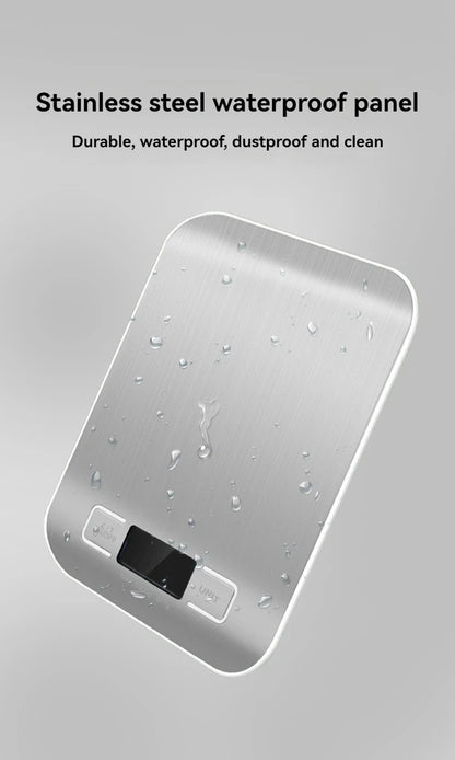 Electronic Digital Kitchen Scale  LED Display 10kg 5kg/1g Stainless Steel Panel Scales Home Jewelry Food Snacks Weighing Tools