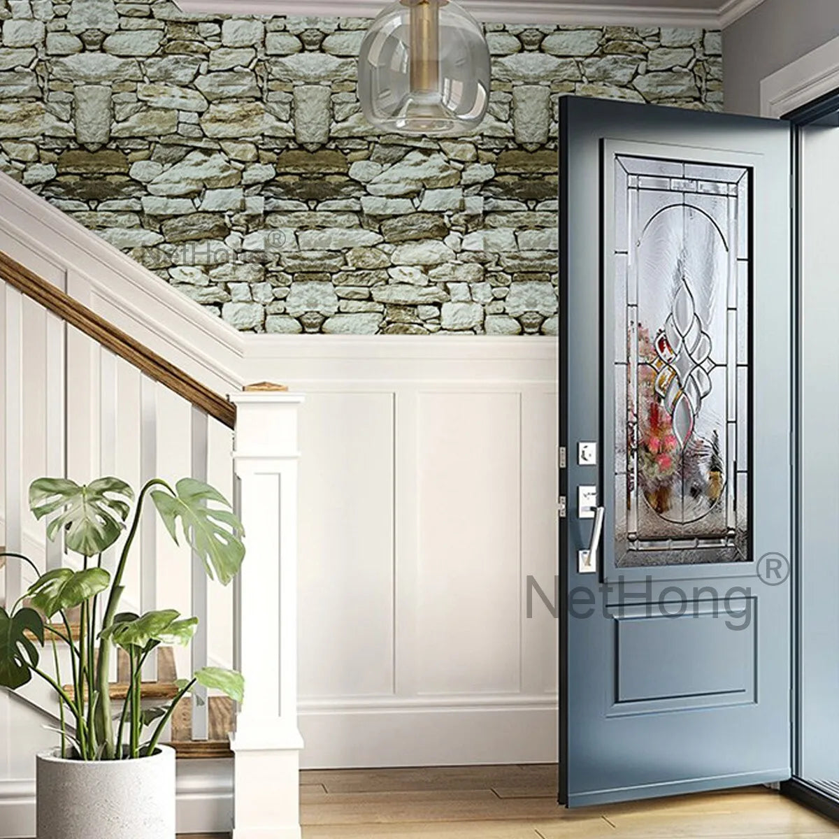 6M 3D Coffee Stone Brick Effect Wallpaper Vinyl Self Adhesive Wall Stickers