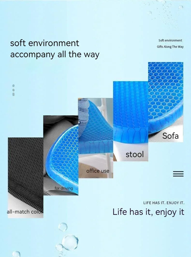 Car Seat Cushion Breathable Cool Gel Cooling Pad Universal Car Honeycomb Butt Pad Car Home Office Chair Cushion