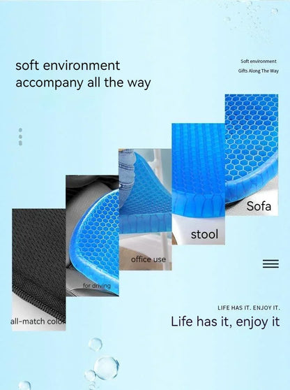 Car Seat Cushion Breathable Cool Gel Cooling Pad Universal Car Honeycomb Butt Pad Car Home Office Chair Cushion