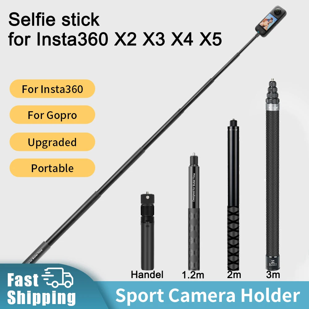 For Insta360 Invisible Selfie Stick Bullet Time Bundle Handle for Insta 360 x5 x4 GO 3S Ace Pro GO 3 x3 Stick Accessories
