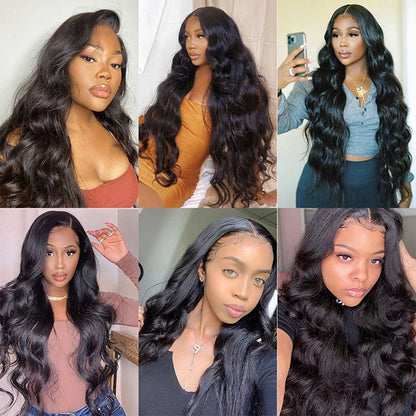 Body Wave 13x4 Lace Front Wigs Human Hair 13x6 Transparent Lace Frontal Wigs Human Hair PrePlucked 4x4 Lace Wigs For Women Bling