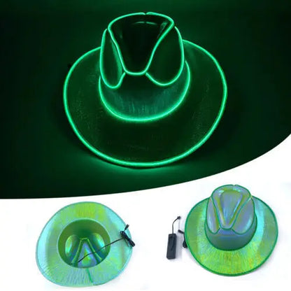 Men Women LED Disco Western Costume Play Dress Up Party And Cowboy Hat