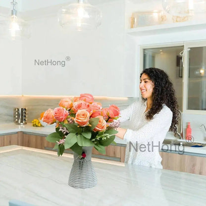 Artificial Flowers Fake Plants Plastic UV Resistant Home In/Outdoor Garden Decor