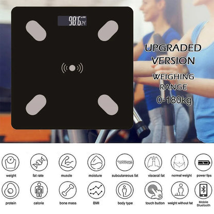 Digital Bathroom Scales 180KG Body Weight Weighing Scale LCD Electronic Black