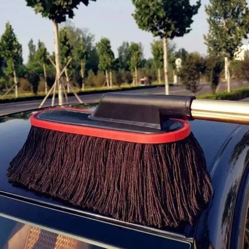 Telescopic Car Duster Wax Brush Mop Cleaning Cloth Scratch Free Dusting Waxing