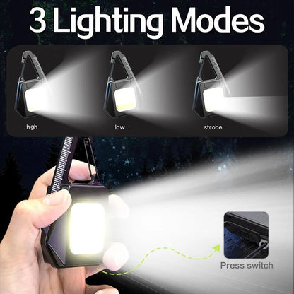 1-4pcs Mini COB Led Light USB Rechargeable Keychain Key Ring Camp 800Lum