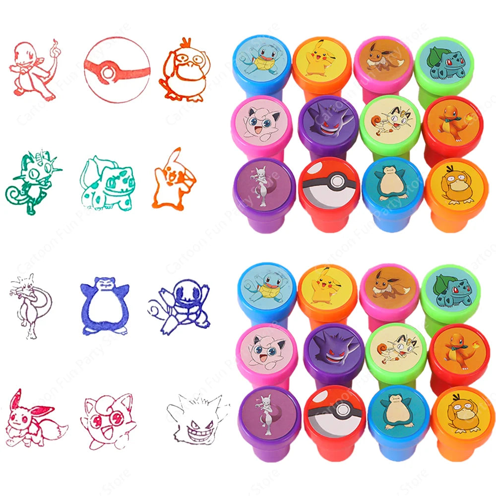 Pokemon Stamps Party Favors Pikachu Seal Stamps for Kids Classroom School Rewards Prizes Goodie Bag Gifts Birthday Party Gifts