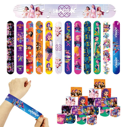 K-Ppop Demon Hunter Slap Bracelets Party Favors Gifts Goodie Bag Fillers Wristbands Snap Bracelets for Kids Birthday Christmas