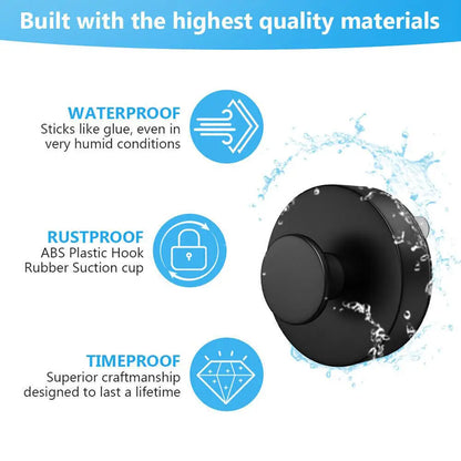 2/4x Stainless Steel Suction Cup Hook Waterproof Wall Mount Hooks Punch-free Reusable Kitchen Bathroom Wall Hanger Towel Clothes