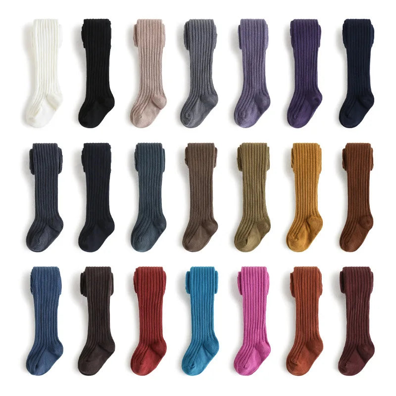 Girls Cotton Tights - Soft Knitted Pantyhose for Babies & Toddlers | Macaron Colours