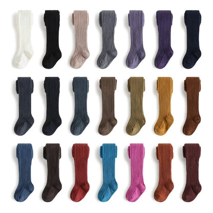 Girls Cotton Tights - Soft Knitted Pantyhose for Babies & Toddlers | Macaron Colours