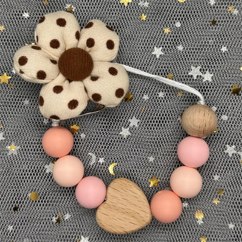 NEW Custom Name Wooden Personalized Baby Pacifier Chain Beech Bead Dummy Nipple Holder Guard Teether Pendant Newborn Mother Gift