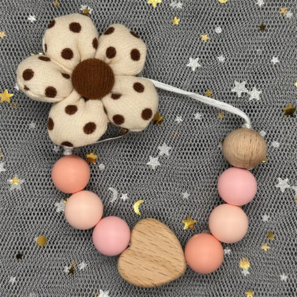 NEW Custom Name Wooden Personalized Baby Pacifier Chain Beech Bead Dummy Nipple Holder Guard Teether Pendant Newborn Mother Gift