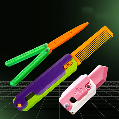 Gravity Folding Claw Knife Radish Knife 3d Printing Gravity Knife Small Radish Knife Push Card Decompression Fidget  Mini Toy