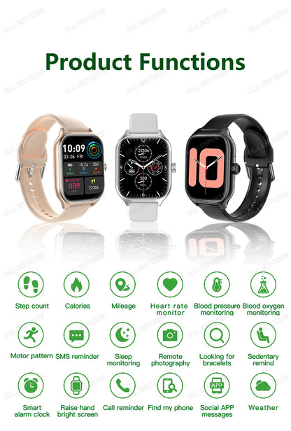 Smart Watch Men 2.01 Inch AMOLED Screen Waterproof Multiple Sport Mode Fitness HD Bluetooth Calls Smartwatch Men Women Bracelet
