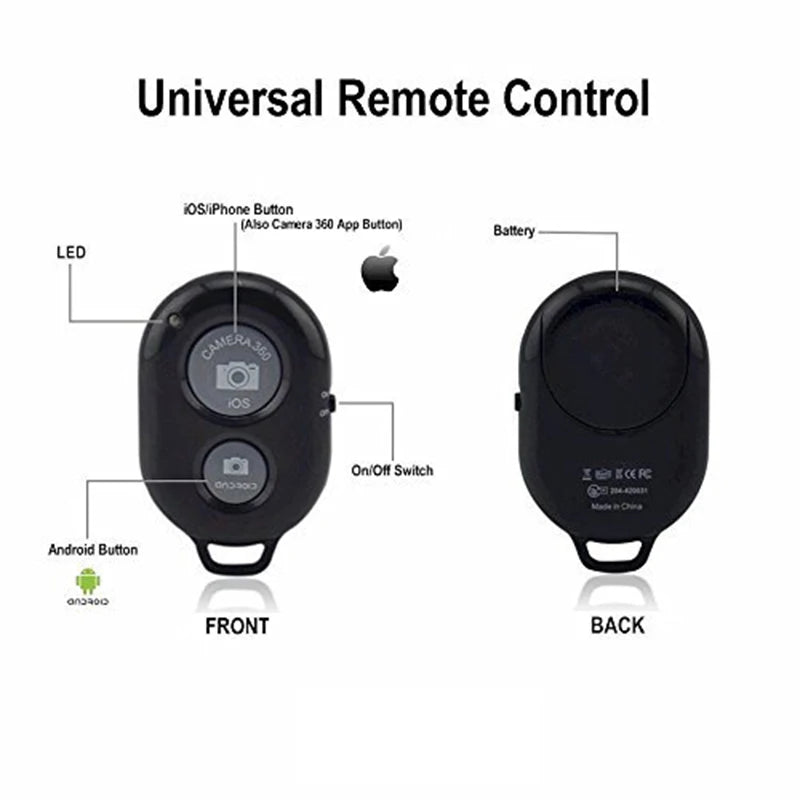 2 Pack Wireless Camera Remote Control - Wireless Remote for iPhone & Android Phones iPad iPod Tablet, Clicker for Photos & Video