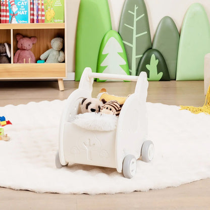 DORTALA Baby Walker Push Cart Toy 4-Wheel Toddler Toy Cart Baby Push Walker