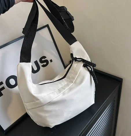 Casual Canvas Crossbody Bag for Women Designer Black Shoulder Bags Large Capacity Tote Men Travel Shopping Bag 2024