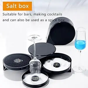 3-layer ABS Rotating Cocktail Seasoning Box, Bar Wine Accessories, Mixed Salt and Sugar Box, Bar Bartender Mixer Toolbox