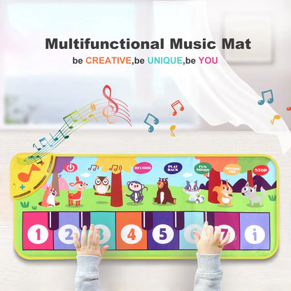 Piano Mat for Kids 80*30cm Toddlers Floor Keyboard Dance Mat Play Musical Carpet Music Instrument Toys Toddlers Girl Boy Gift