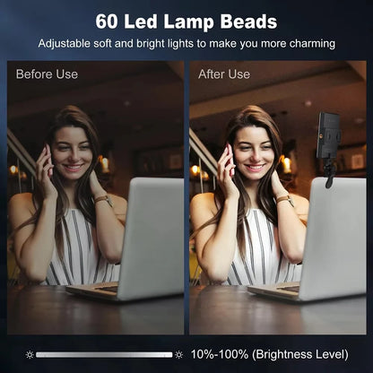 RGB LED Pocket Fill Light Mini Clip-On Rechargeable Video Light for Phone iPad Laptop Vlog Selfie Live Broadcast Photography