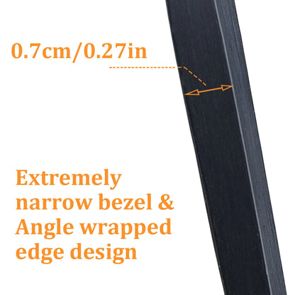 60x90CM Rectangular Wall Mounted Mirror Bathroom Bedroom Makeup Dressing Mirror Black Framed Horizontal or Vertical