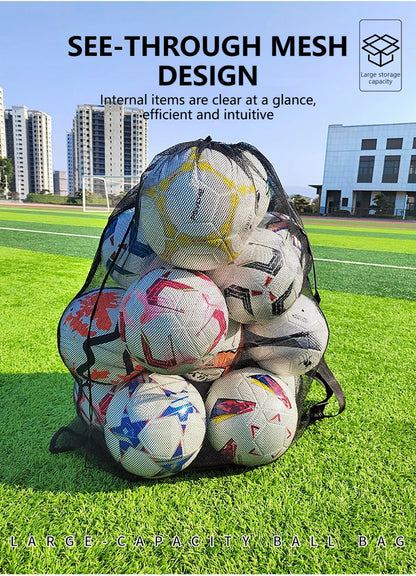 Loogdeel Football Basketball Ball Pack Double Shoulder Storage Pouch Shoulder Net Pocket Bag Training Sports Equipment Bag