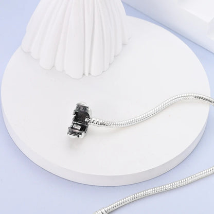 925 Sterling Silver Charm Bracelet - Leaf, Clover, Butterfly & Heart Design | 17-20cm Adjustable